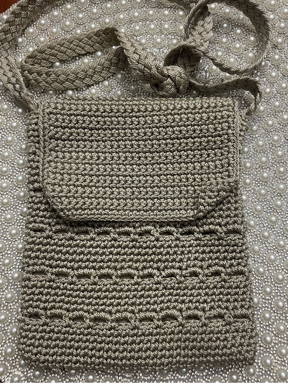 Old Navy Crochet Crossbody Bag - Taupe